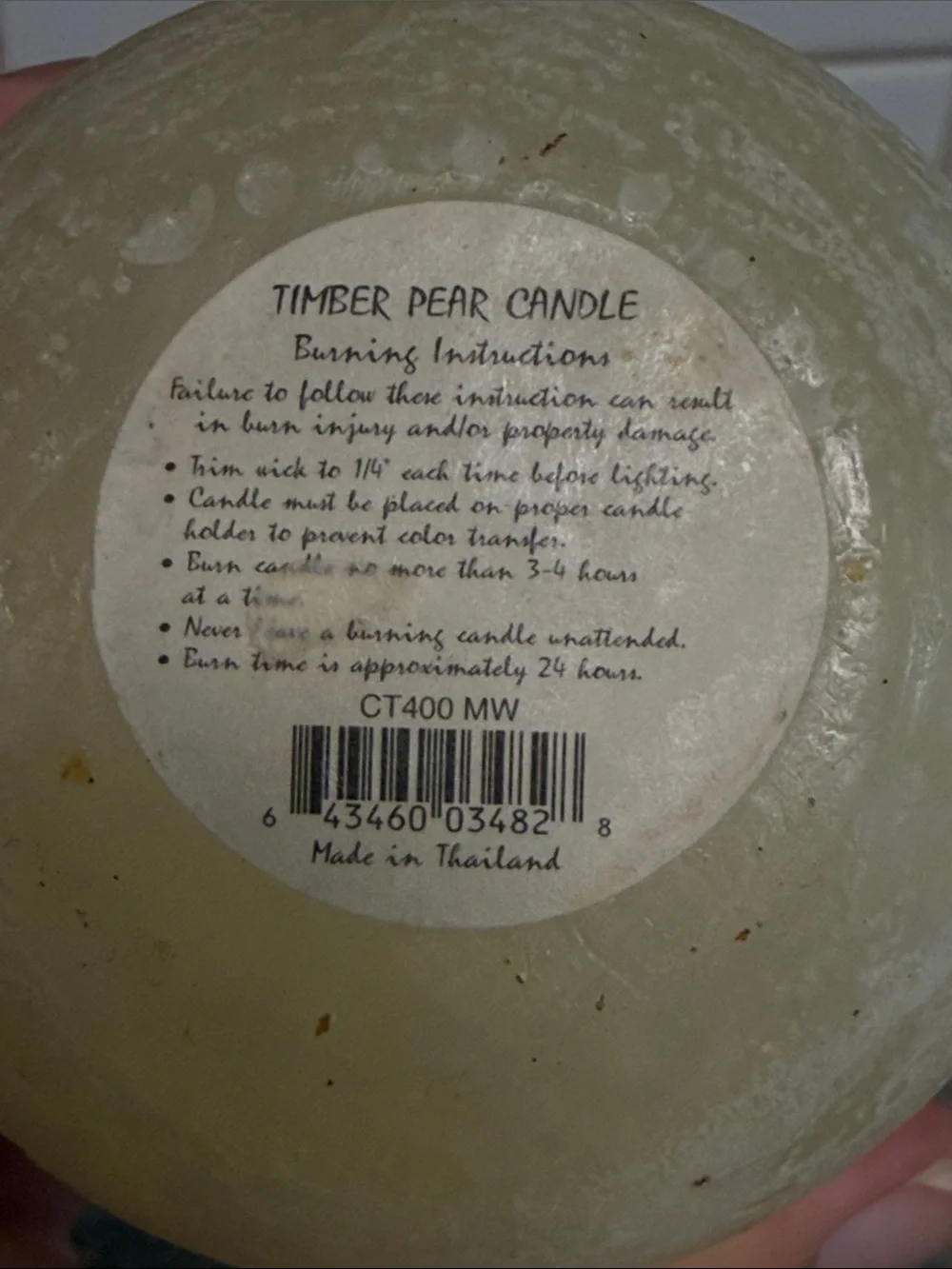 Pear-Shaped Cream Decorative Candle